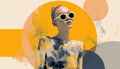 Modern Art And Femininity In Ar Fashion: A Feminine Template For Abstract Poster And T-Shirt Print Design Featuring Woman'S Beauty.