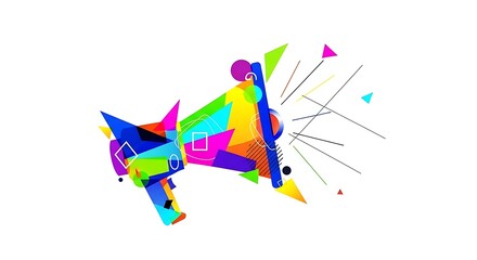 Naklejka premium Abstract Geometric Megaphone Vector Illustration