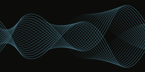 Information technology, digital age, data visualization, future technology background. Concept of futuristic technology. Smooth wave lines with purple, blue, and green gradient banner, presentation