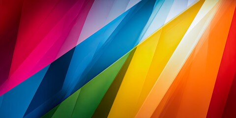 Colorful, multi-colored image with a rainbow pattern. The colors are bright and vibrant, creating a sense of energy