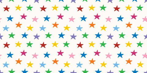 Seamless pattern with colorful stars on a light background for party or kids birthday