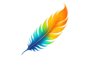 Feather showing vibrant rainbow gradient colors