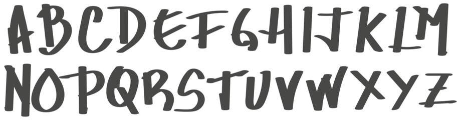 Set of letters and numbers in a doodle effect hand drawn design in funky visual presentations. Handmade letters