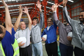 engineer team full skill quality for maintenance and training in industry factory worker , warehouse Workshop for factory operators, mechanical engineering team production.