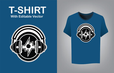 Modern Athletic Gym T-Shirt Design Graphic Vector Template for Apparel Branding and Workout Style