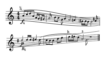 Fototapeta premium Music Sheet with Notes – Elegant Vector Illustration on White