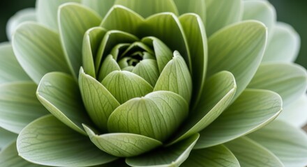 Obraz premium Green Succulent Plant Close Up with Bright Natural Light for Botanical and Nature Content