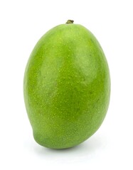 Single green mango, glossy skin