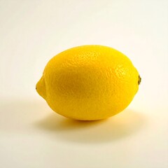 Single lemon on plain white background