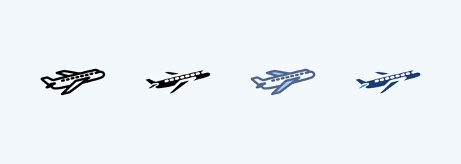 Airplane Icon Multiple Style