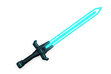 Futuristic energy sword with glowing cyan blade