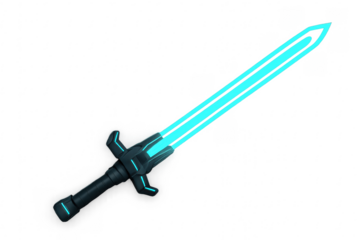 Futuristic energy sword with glowing cyan blade