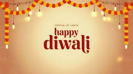 Happy Diwali abstract greeting card flat design template with festive Diya, indian festival, banner, header, social media poster, created with generative ai
