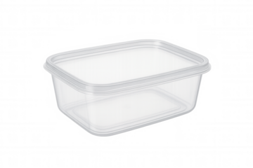 Transparent plastic food container with a clear lid, ideal for packaging, collecting leftovers, or preparing weekly meals