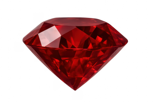 Red ruby gemstone precious jewel isolated transparent background