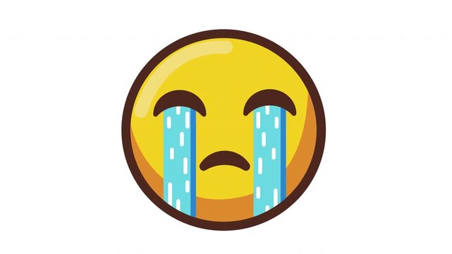 Crying Emoji Animation 4K Loop Transparant