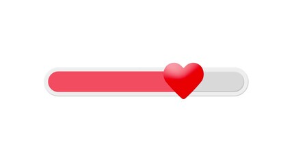 Animated Love Progress Bar with Red Heart Icon