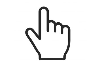 Hand pointer cursor icon outline for clicking, selecting, and interacting with user interface elements, transparent background