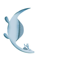 cute watercolor dinosaur illustration © Amastudio