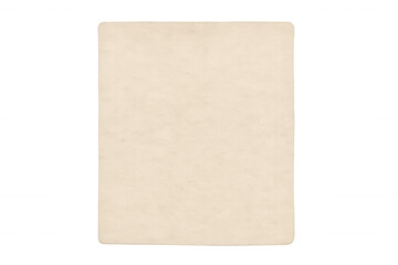 Empty retro beige rectangle paper card with distressed texture and soft rounded edges, isolated for design