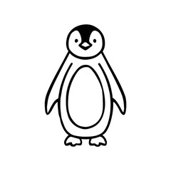 Cute Penguin Silhouette Outline Cartoon Icon