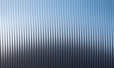 Illustration of metallic blue background with vertical ribbed texture and soft light reflection