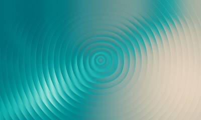 Illustration of abstract circular pattern in teal and beige, with concentric rings creating a hypnotic and calming visual effect