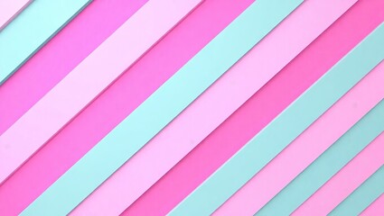 Abstract background with diagonal stripes in pink and mint colors.