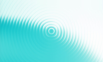 Illustration of bright cyan abstract pattern with radiating concentric circles and a subtle textured effect, suggesting water ripples or sound waves on a clean background