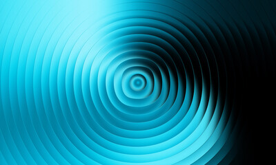 Obraz premium Illustration of abstract background with concentric blue circles and a dark gradient, digital art