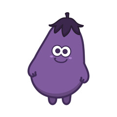 かわいいなすのキャラクターイラスト