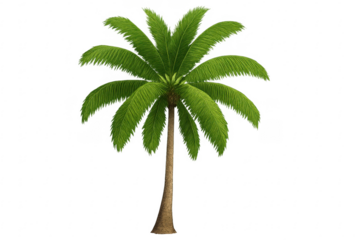 Green palm tree plant with transparent background