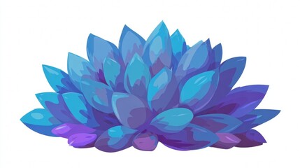 Obraz premium Illustration of a vibrant blue succulent plant with detailed petals and a natural appearance.
