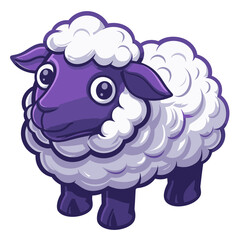 Fluffy sheep created from cloud-like wool in a colorful vector design perfect for fun illustrations or animations