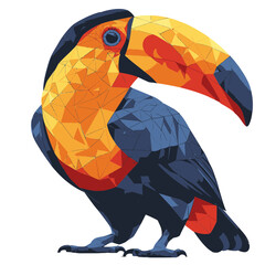 Vibrant toucan with a colorful beak, showcasing its unique features in a playful vector design