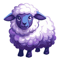 Cute sheep with cloud-like wool in a 2D vector style design for playful art or illustrations