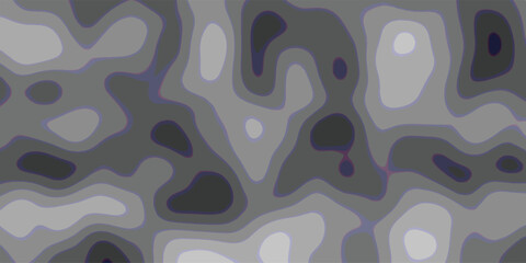 Abstract topographic map pattern in grayscale with smooth contour lines and varying shades of gray creating a topographical or contour map effect