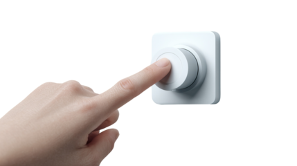 Surreal Close-Up of Futuristic Biometric Fingerprint Scanner on Transparent Background