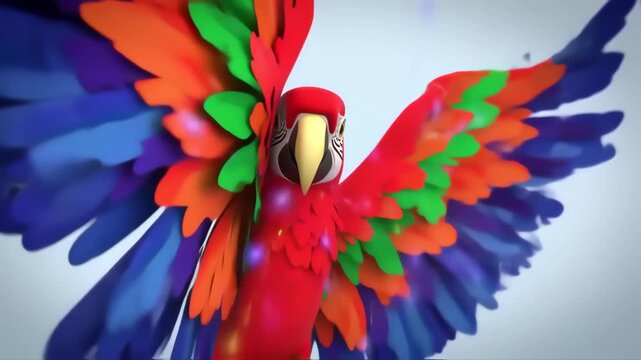 Vibrant parrot with colorful wings
