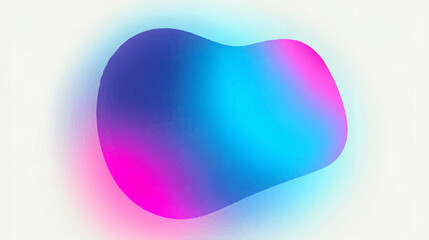 A smooth, abstract shape with a gradient of blue and pink colors, creating a soft and fluid appearance isolated on white background