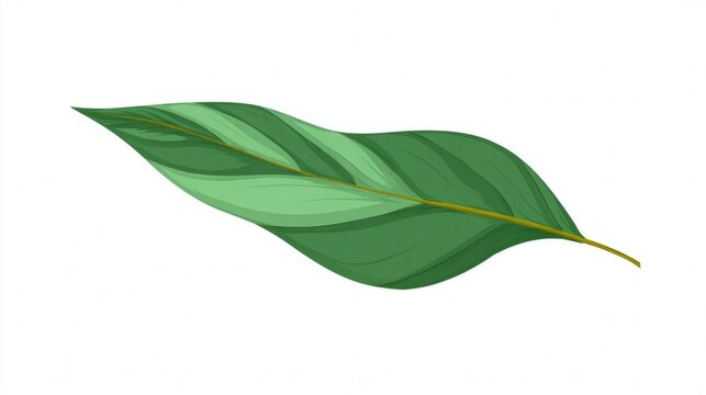 Fototapeta Fresh green leaf or leaves isolated on a white background for nature and plant themes like spring and growth
