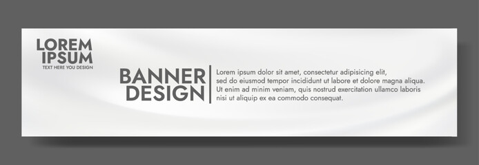 Clean and professional white banner template on a dark grey background.