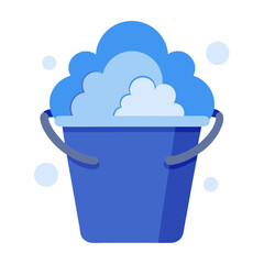 vector illustration of a blue bucket