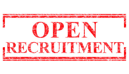 open recruitment rubber stamp red sticker element design template png file