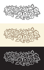 Victorian vintage hand drawing floral design elements illustration
