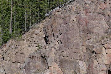 Lava Creek Tuff of Yellowstone Group - Member A. Grand Loop Rd, Gibbon Canyon, Yellowstone National Park, Wyoming.  