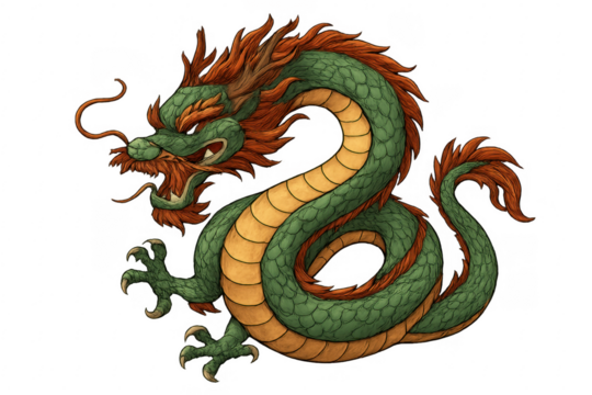 Chinese dragon illustration representing power and good fortune