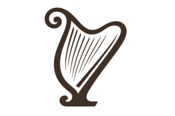 Irish harp gold symbol vector illustration