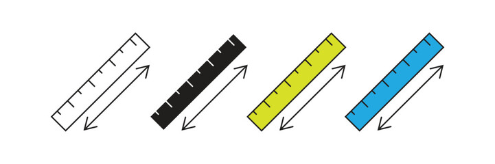 meter set icon. Ideal for construction, DIY, and tools categories. Flat, vector design suitable for apps and websites. Measuring and precision theme.