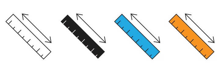 meter set icon. Ideal for construction, DIY, and tools categories. Flat, vector design suitable for apps and websites. Measuring and precision theme.